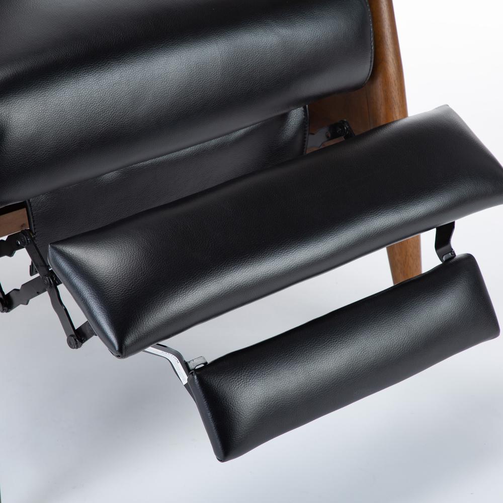 Solaris Wood Arm Push Back Recliner - Black. Picture 5