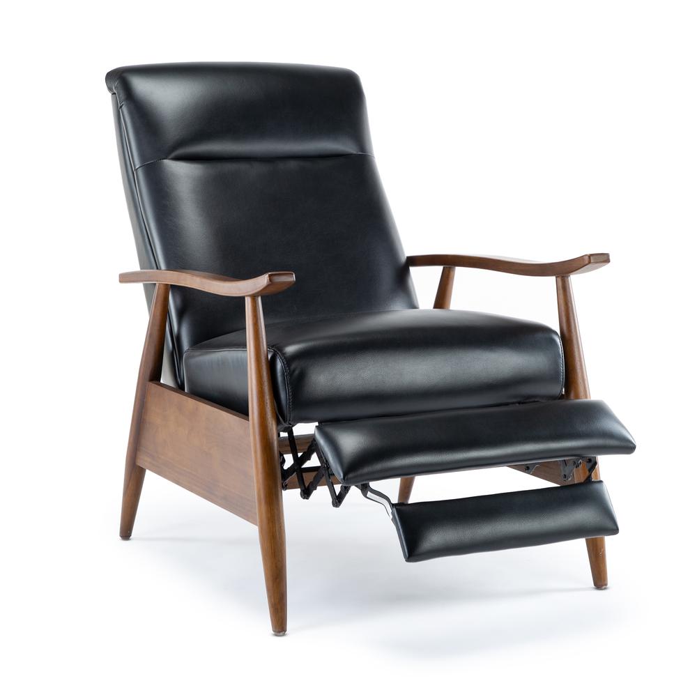 Solaris Wood Arm Push Back Recliner - Black. Picture 9