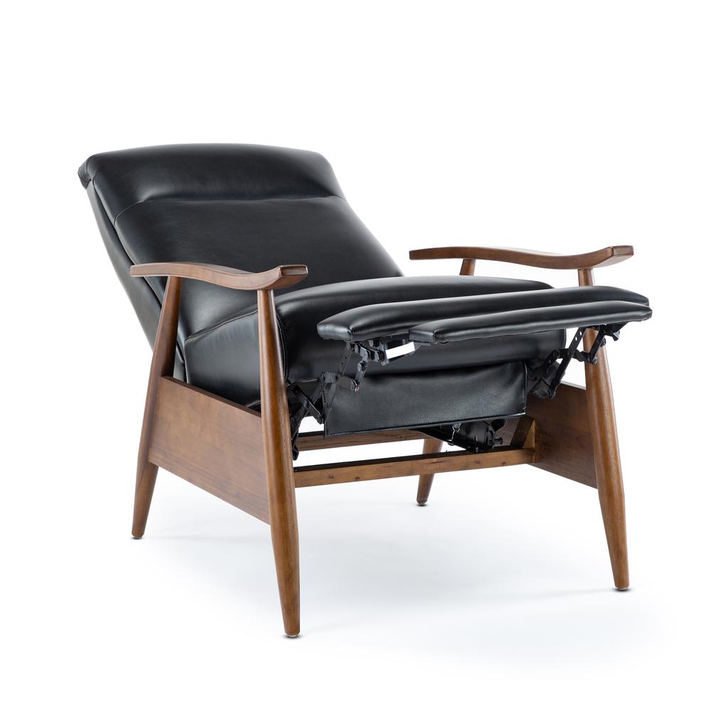 Solaris Wood Arm Push Back Recliner - Black. Picture 10