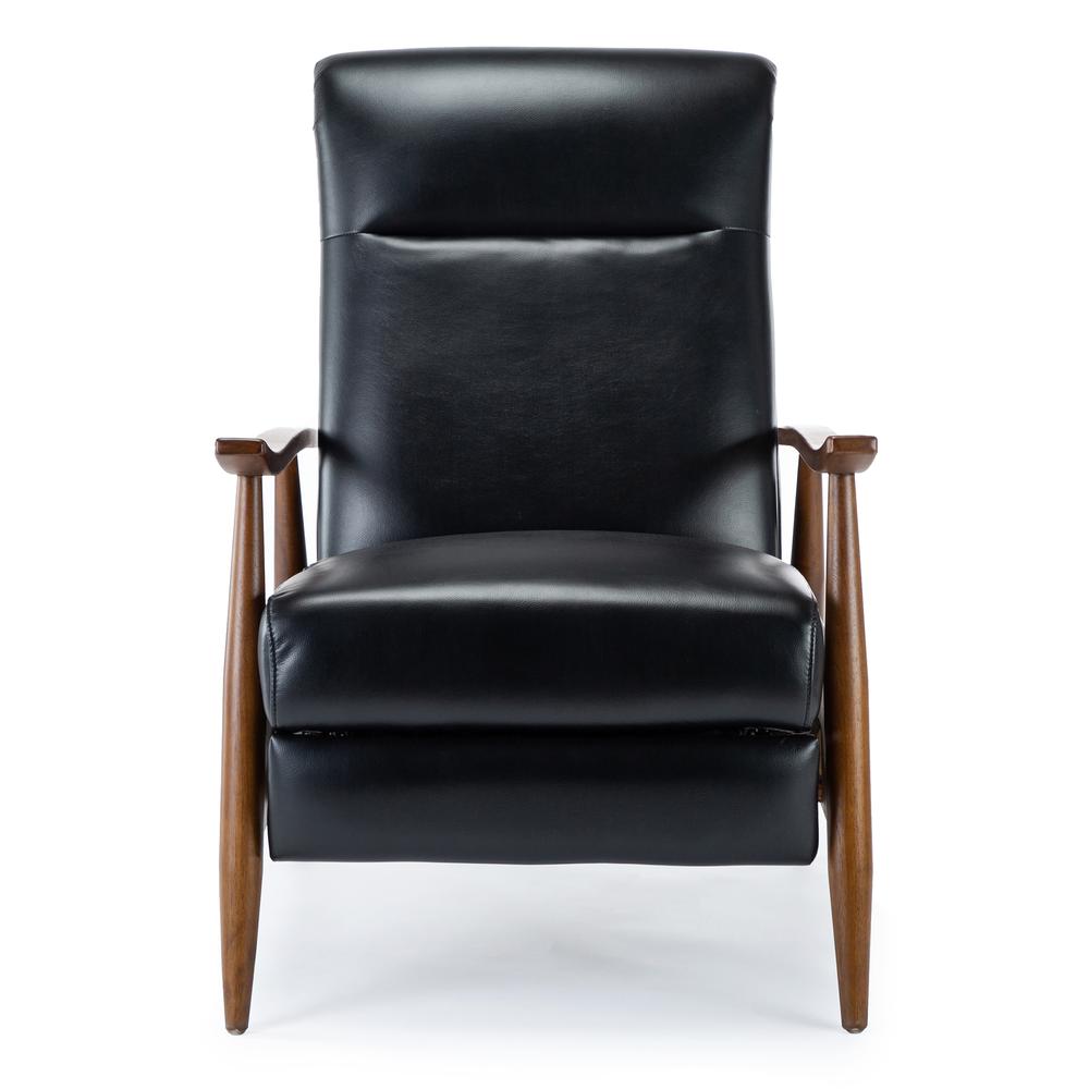 Solaris Wood Arm Push Back Recliner - Black. Picture 11