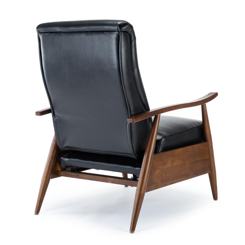 Solaris Wood Arm Push Back Recliner - Black. Picture 12