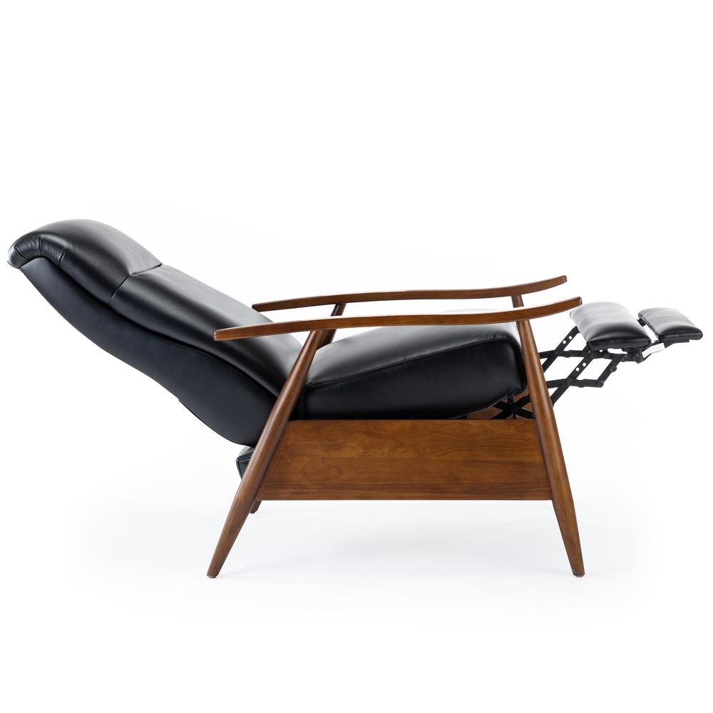 Solaris Wood Arm Push Back Recliner - Black. Picture 14