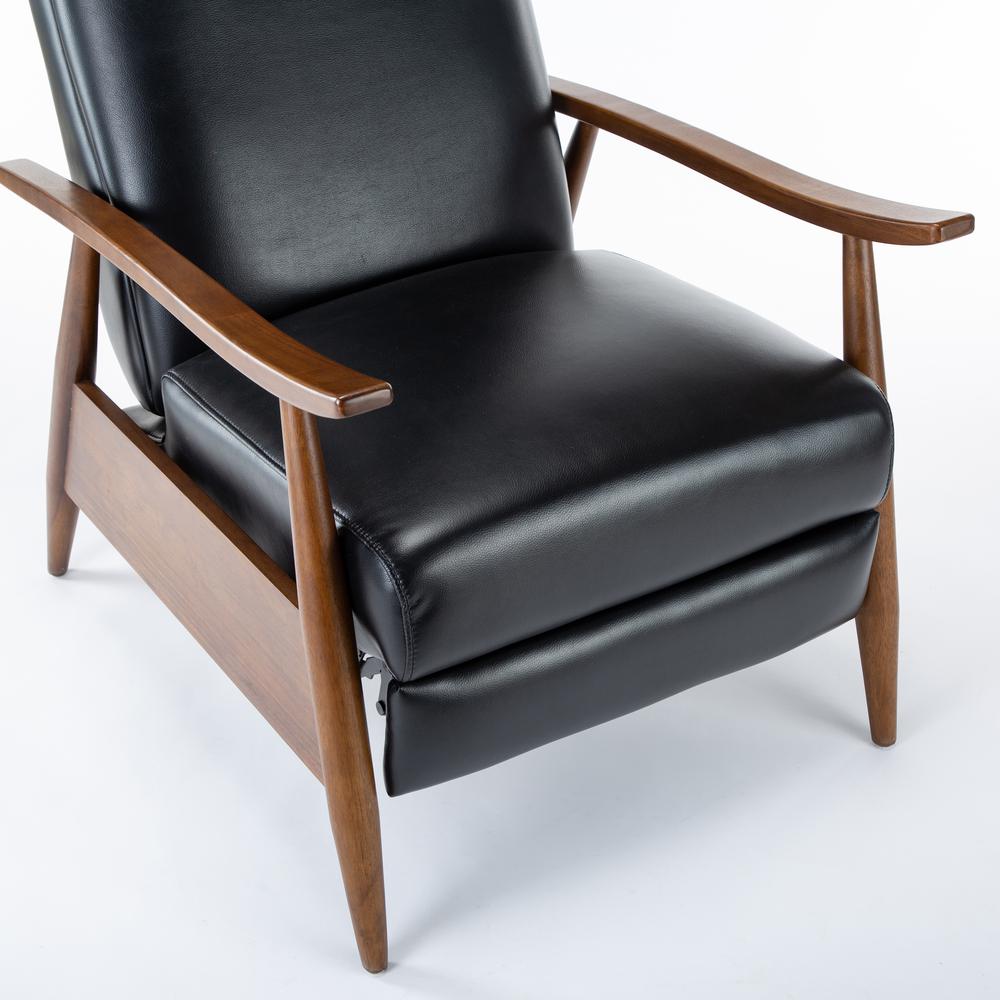 Solaris Wood Arm Push Back Recliner - Black. Picture 15
