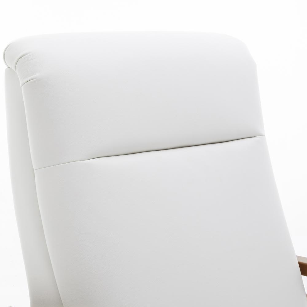 Solaris Wood Arm Push Back Recliner - Milky. Picture 7