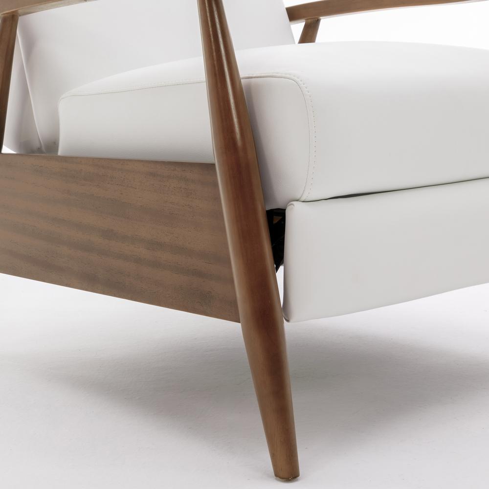 Solaris Wood Arm Push Back Recliner - Milky. Picture 9