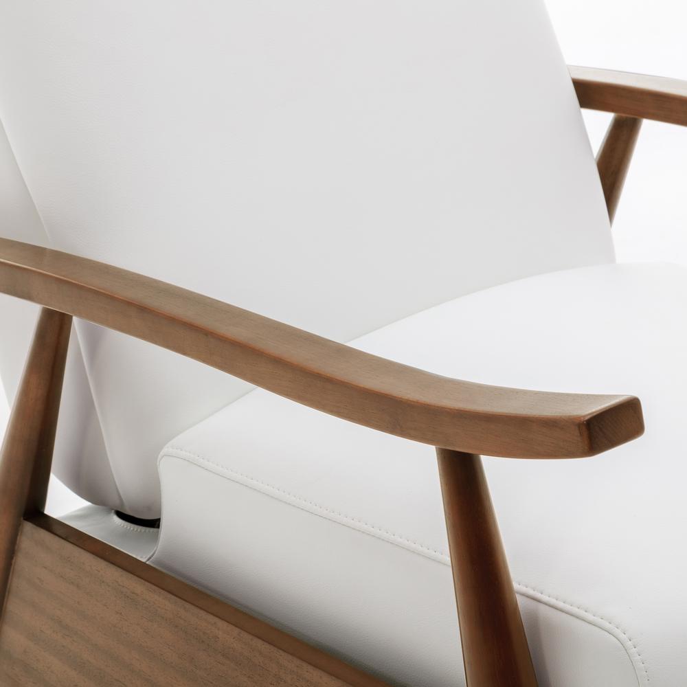 Solaris Wood Arm Push Back Recliner - Milky. Picture 10