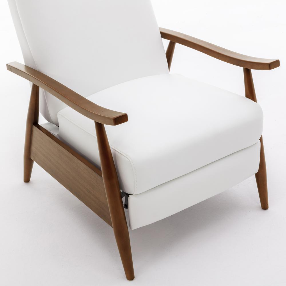 Solaris Wood Arm Push Back Recliner - Milky. Picture 11