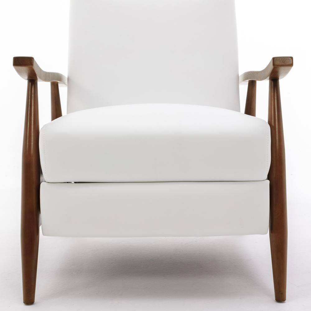Solaris Wood Arm Push Back Recliner - Milky. Picture 12