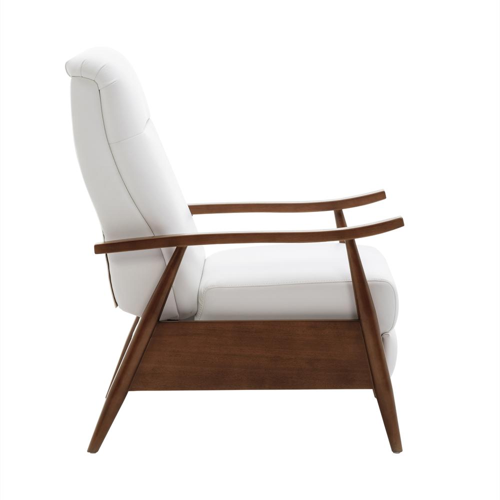 Solaris Wood Arm Push Back Recliner - Milky. Picture 2