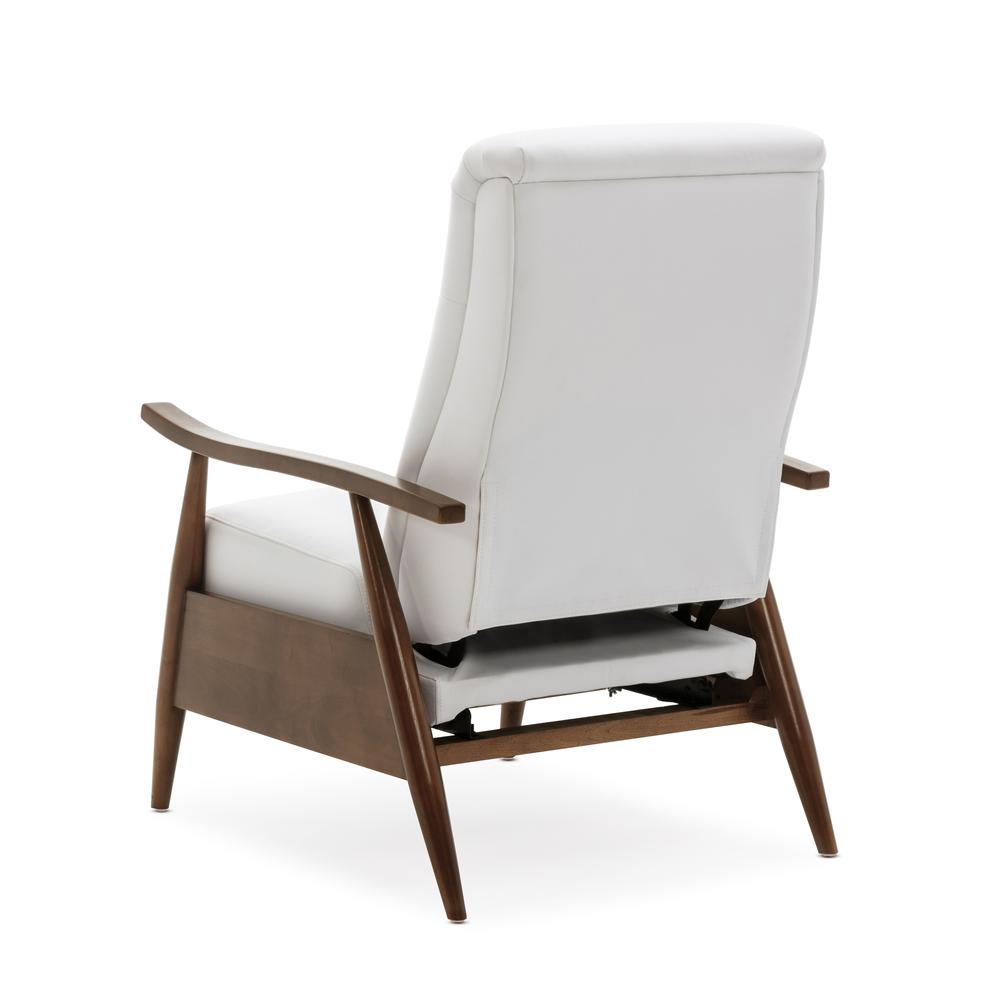 Solaris Wood Arm Push Back Recliner - Milky. Picture 3