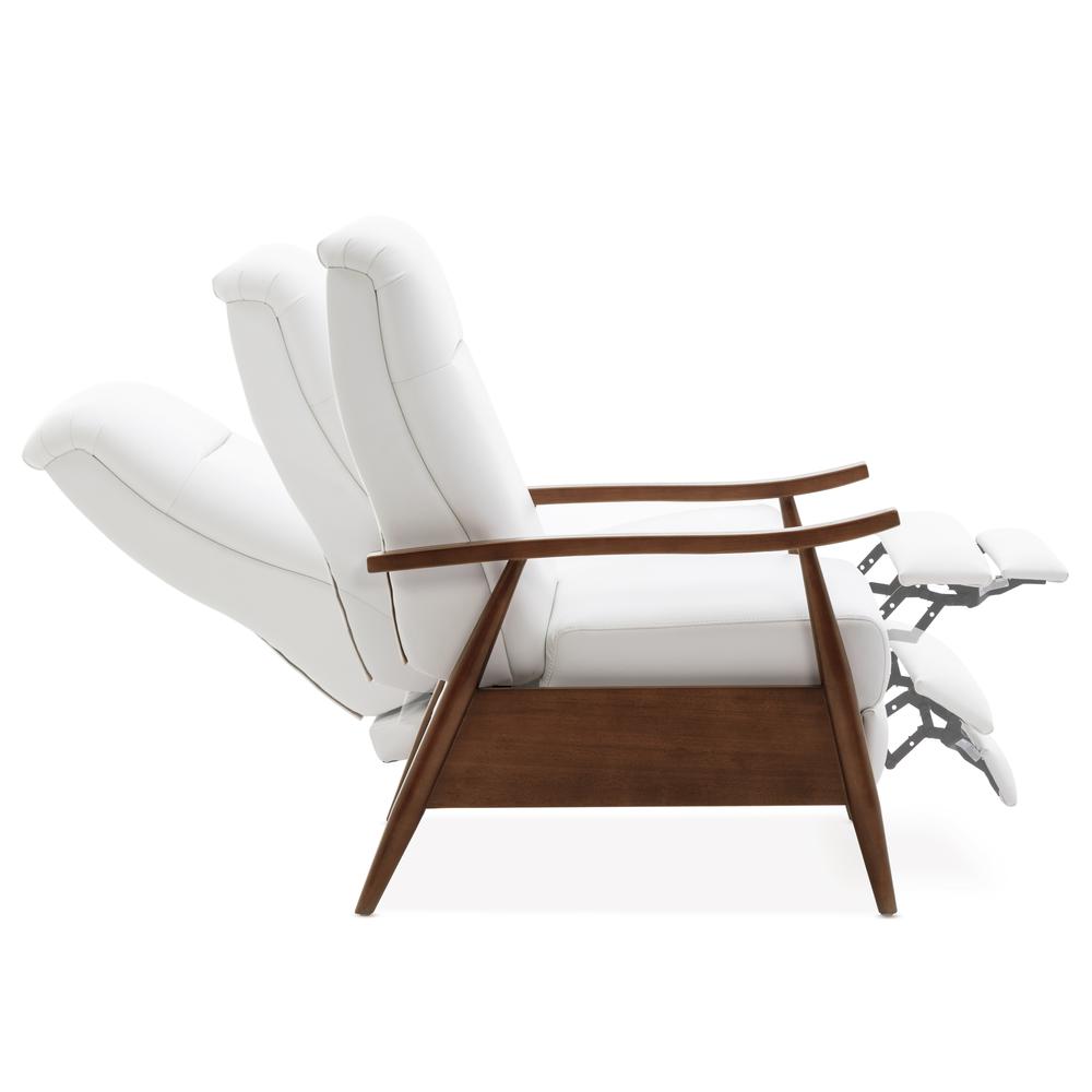Solaris Wood Arm Push Back Recliner - Milky. Picture 5