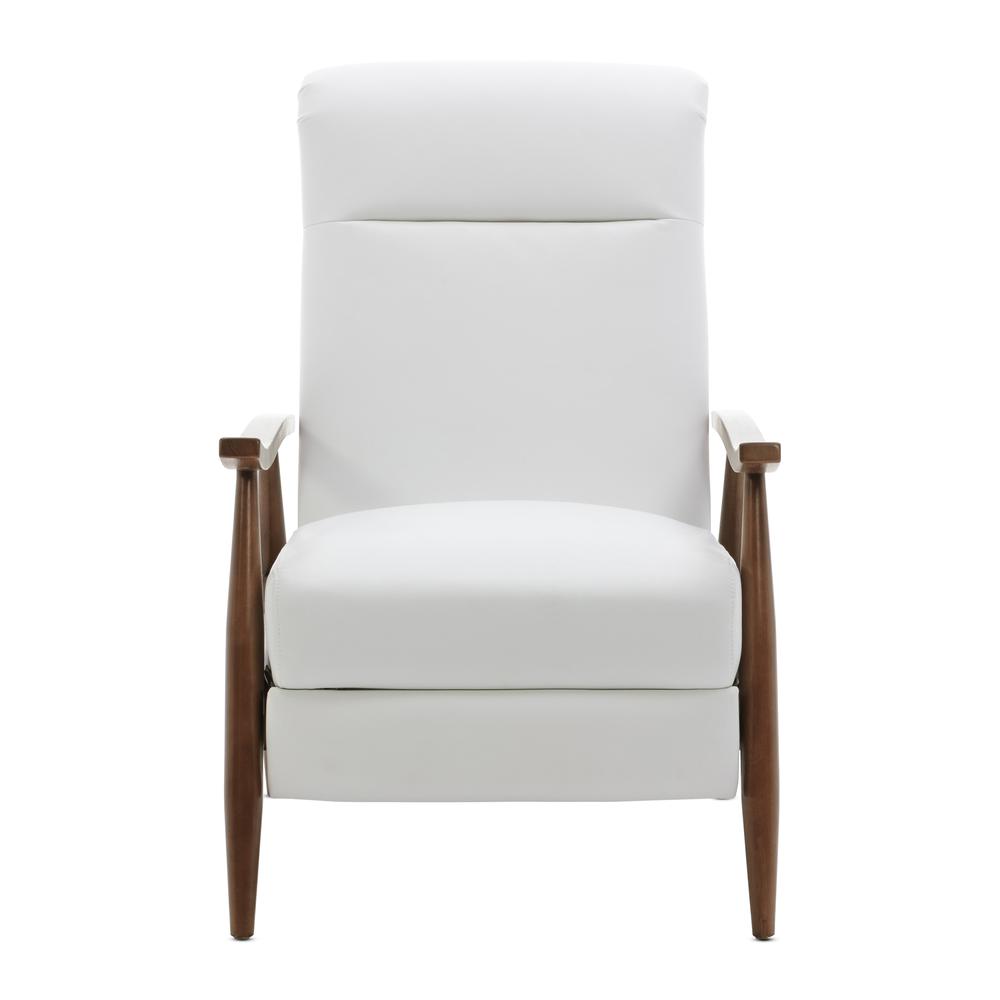 Solaris Wood Arm Push Back Recliner - Milky. Picture 6