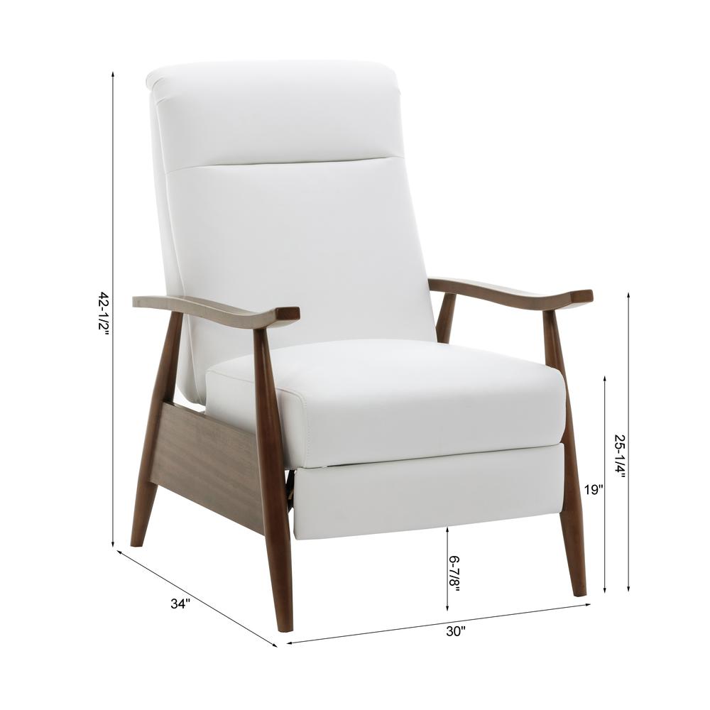 Solaris Wood Arm Push Back Recliner - Milky. Picture 17