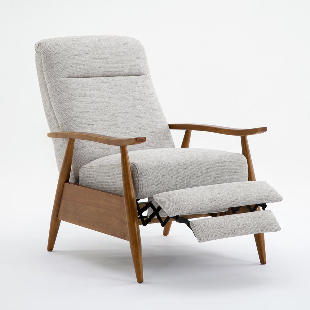Terni Wood Arm Push Back Recliner in Performance Fabric - Sea Oat. Picture 11