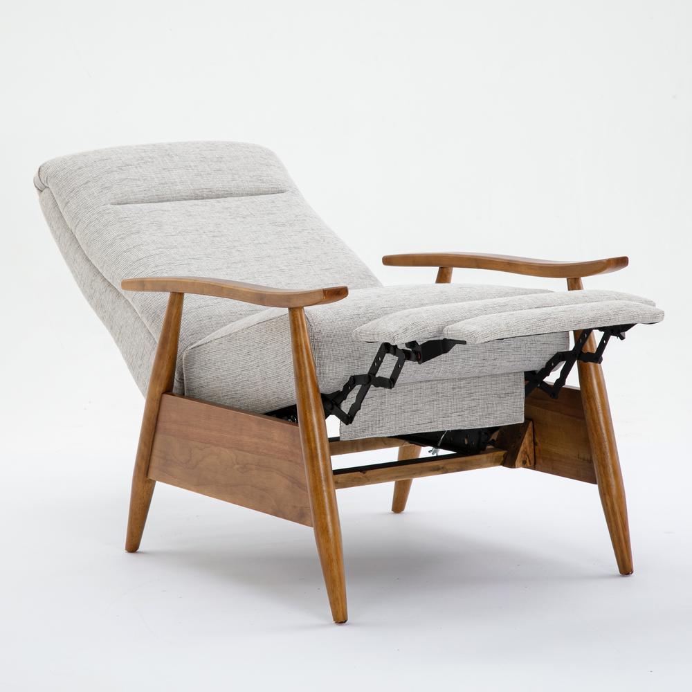 Terni Wood Arm Push Back Recliner in Performance Fabric - Sea Oat. Picture 10