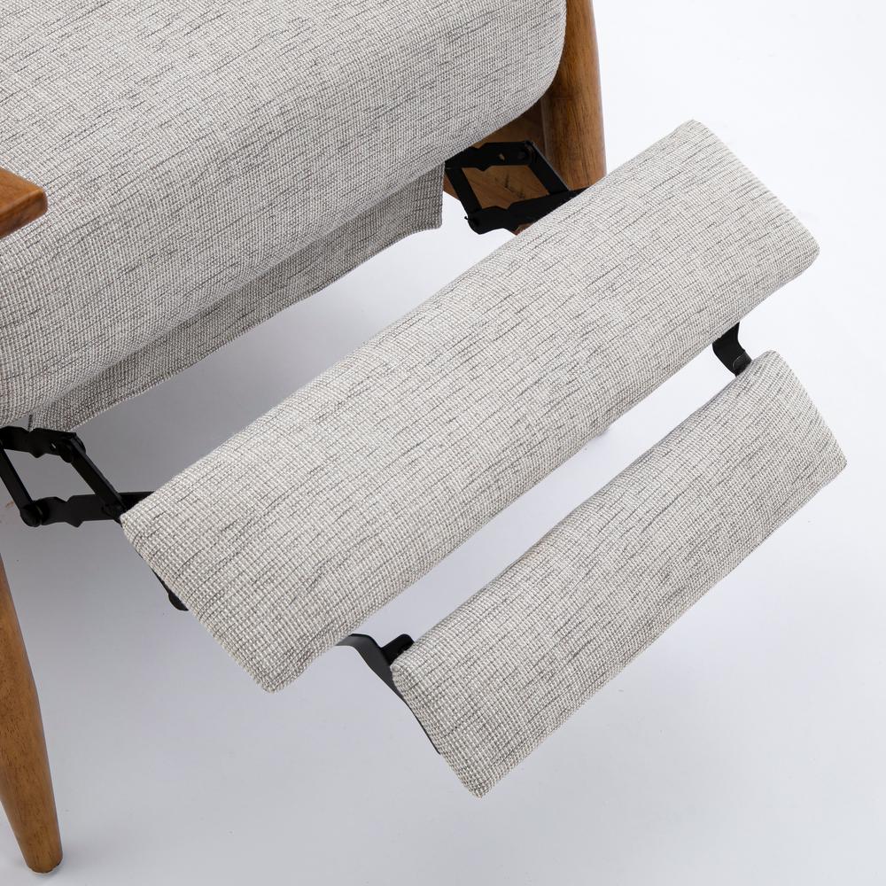 Terni Wood Arm Push Back Recliner in Performance Fabric - Sea Oat. Picture 13