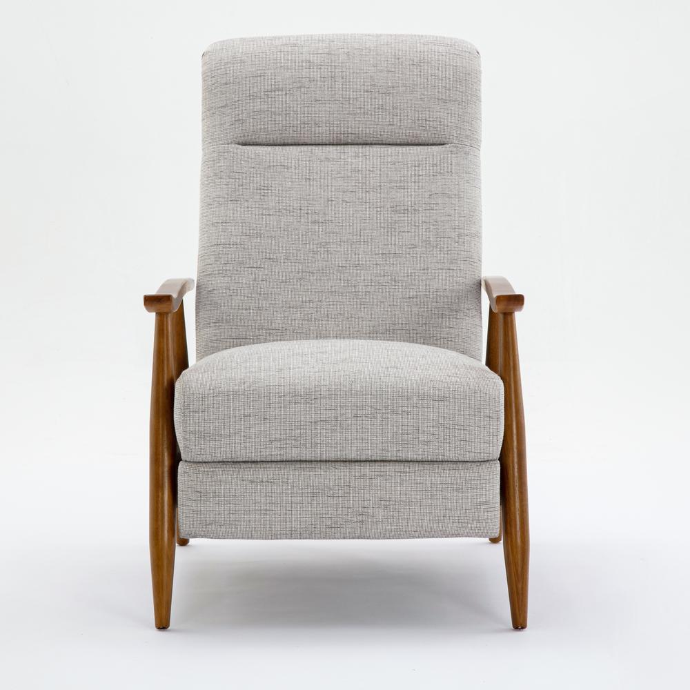Terni Wood Arm Push Back Recliner in Performance Fabric - Sea Oat. Picture 4
