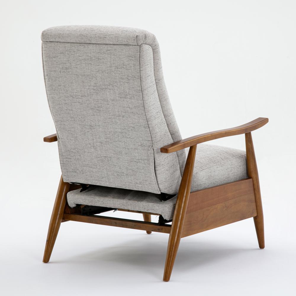 Terni Wood Arm Push Back Recliner in Performance Fabric - Sea Oat. Picture 6