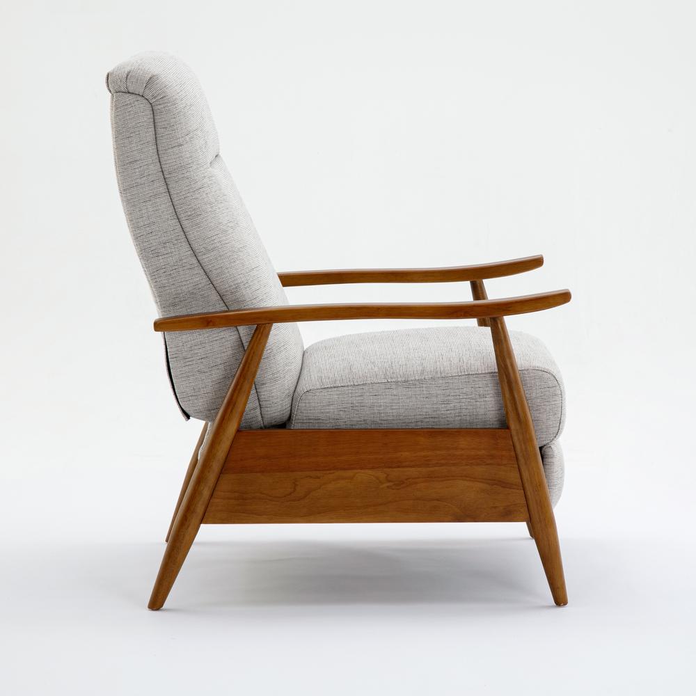 Terni Wood Arm Push Back Recliner in Performance Fabric - Sea Oat. Picture 8