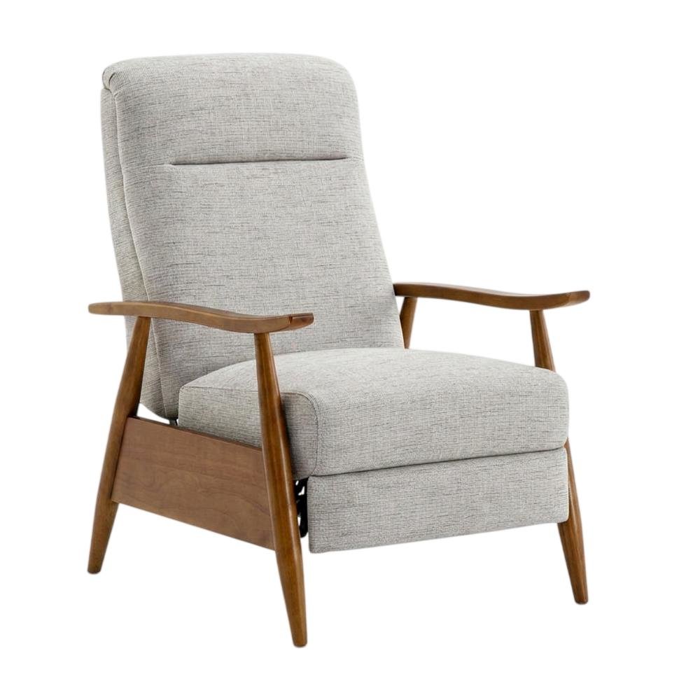 Performance Fabric Push Back Recliner Chair with Wood Arms for Living Room. Picture 3