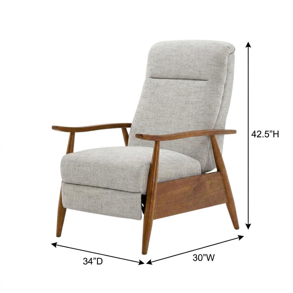 Performance Fabric Push Back Recliner Chair with Wood Arms for Living Room. Picture 5