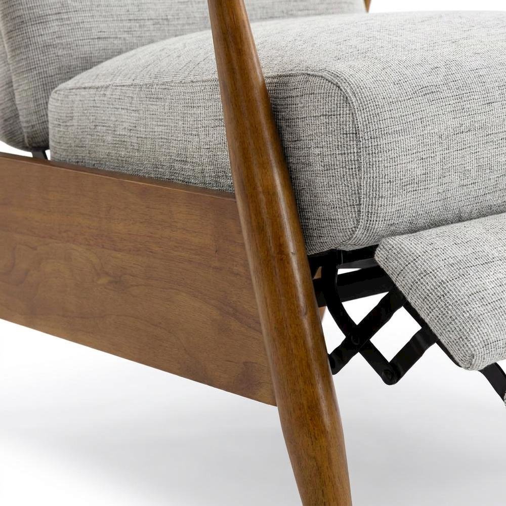 Performance Fabric Push Back Recliner Chair with Wood Arms for Living Room. Picture 7