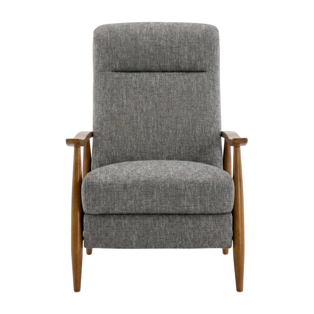 Performance Fabric Push Back Recliner Chair with Wood Arms for Living Room. Picture 1