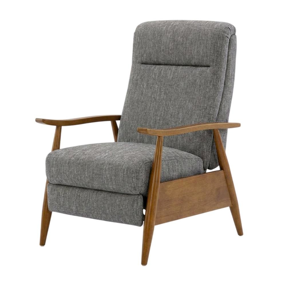 Performance Fabric Push Back Recliner Chair with Wood Arms for Living Room. Picture 3