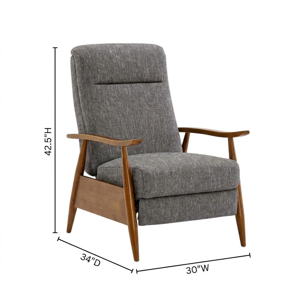 Performance Fabric Push Back Recliner Chair with Wood Arms for Living Room. Picture 5
