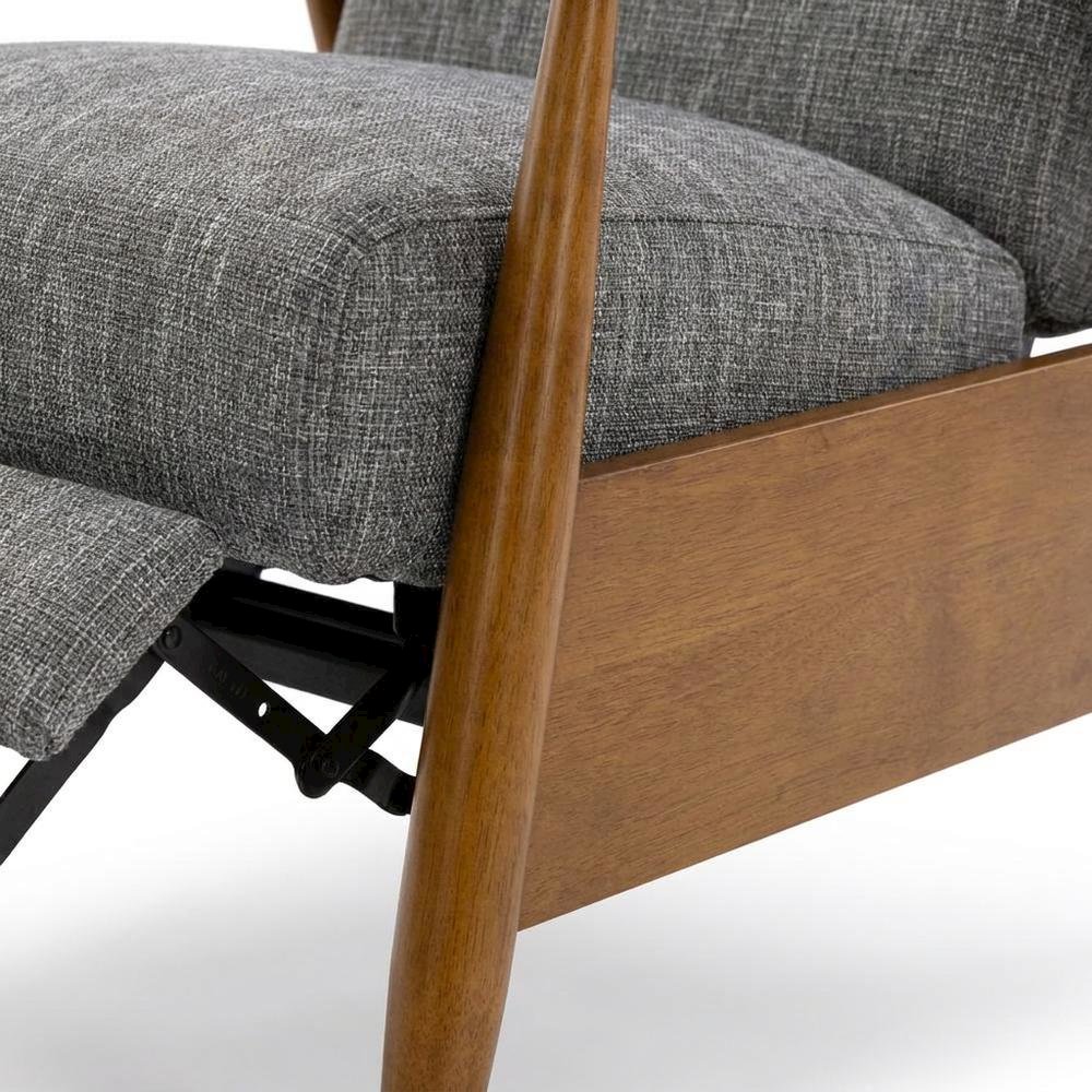 Performance Fabric Push Back Recliner Chair with Wood Arms for Living Room. Picture 7