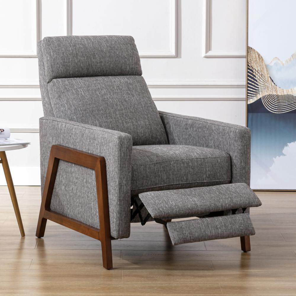 Veneto Push Back Recliner in Performance Fabric - Ashen Grey. Picture 4