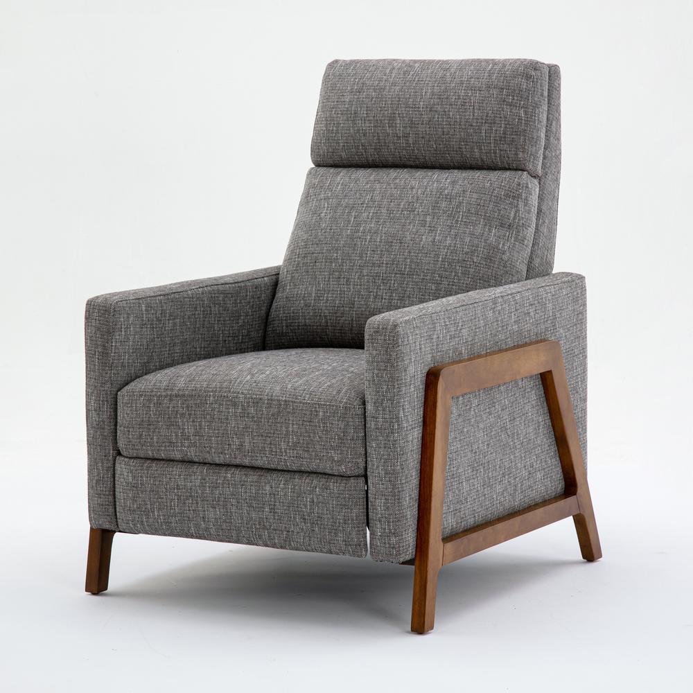 Veneto Push Back Recliner in Performance Fabric - Ashen Grey. Picture 5