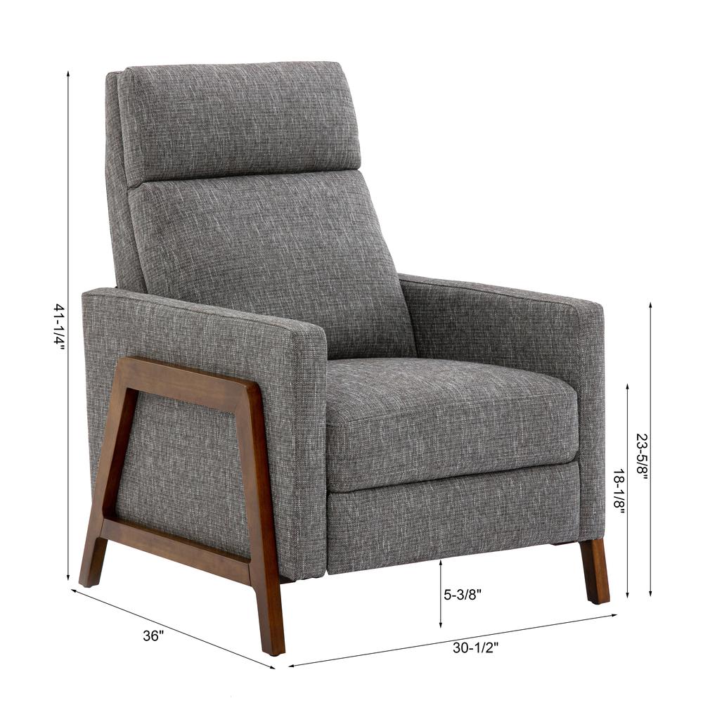 Veneto Push Back Recliner in Performance Fabric - Ashen Grey. Picture 17