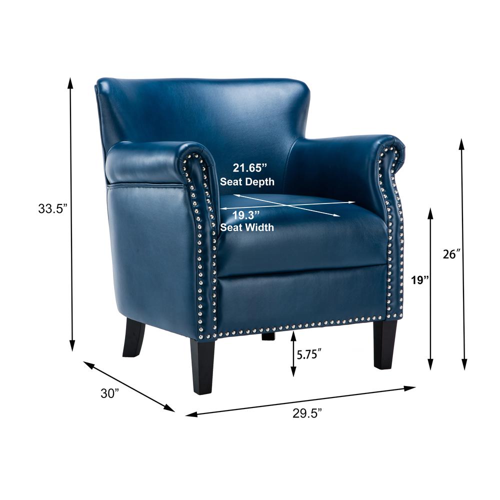 Holly Navy Blue Club Chair. Picture 2