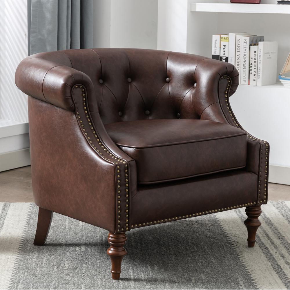 Chesterfield Button Tufted Accent Chair. Picture 2