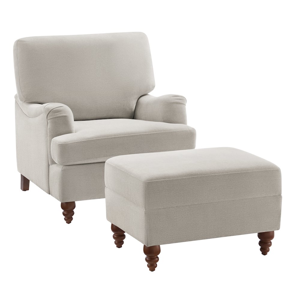 Clarendon Sea Oat Chair and Ottoman. Picture 1
