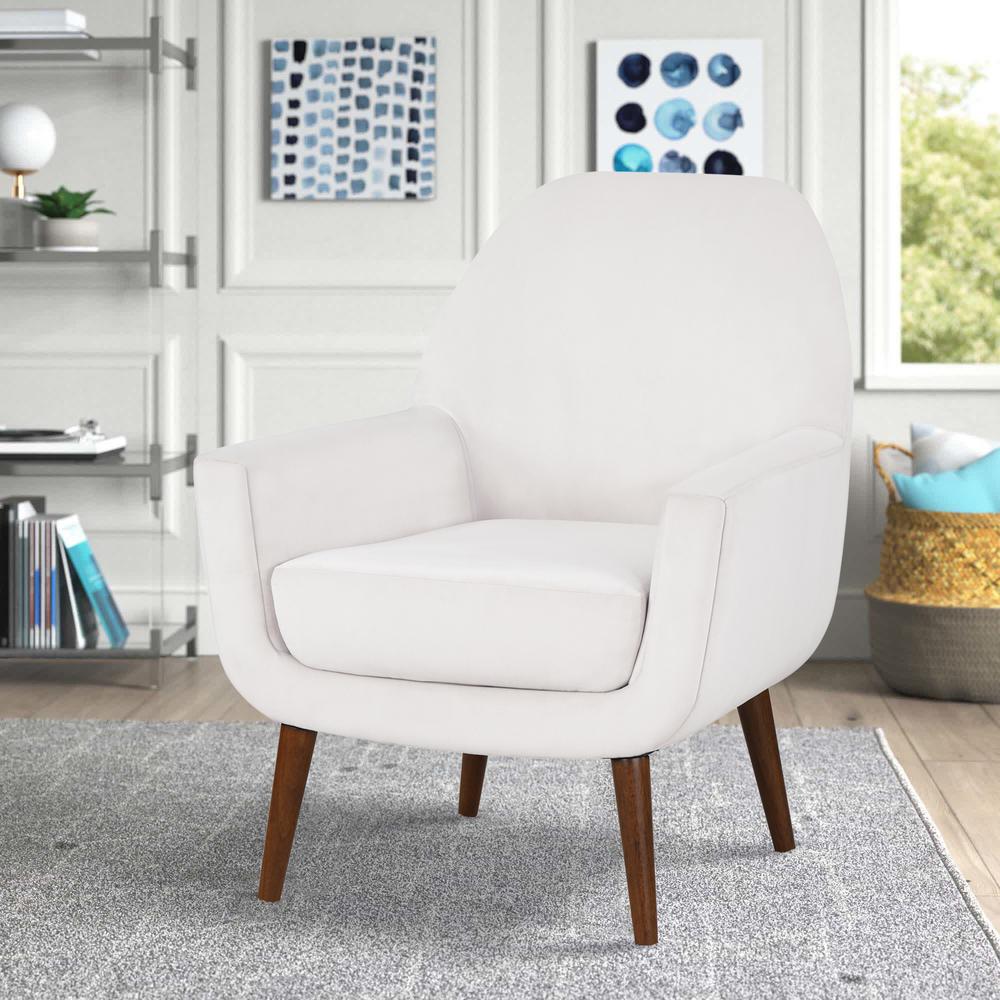 Accera Mid-Century Sea Oat Velvet Arm Chair. Picture 2