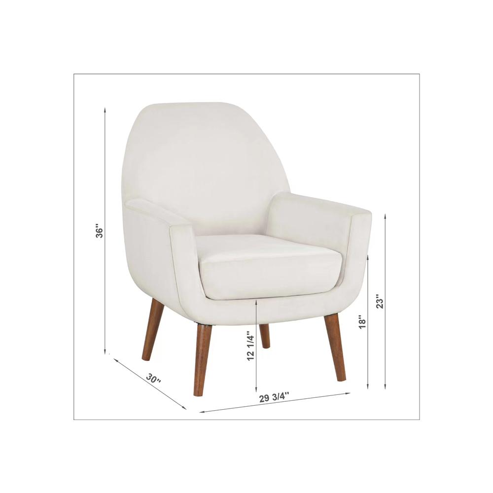 Accera Mid-Century Sea Oat Velvet Arm Chair. Picture 10