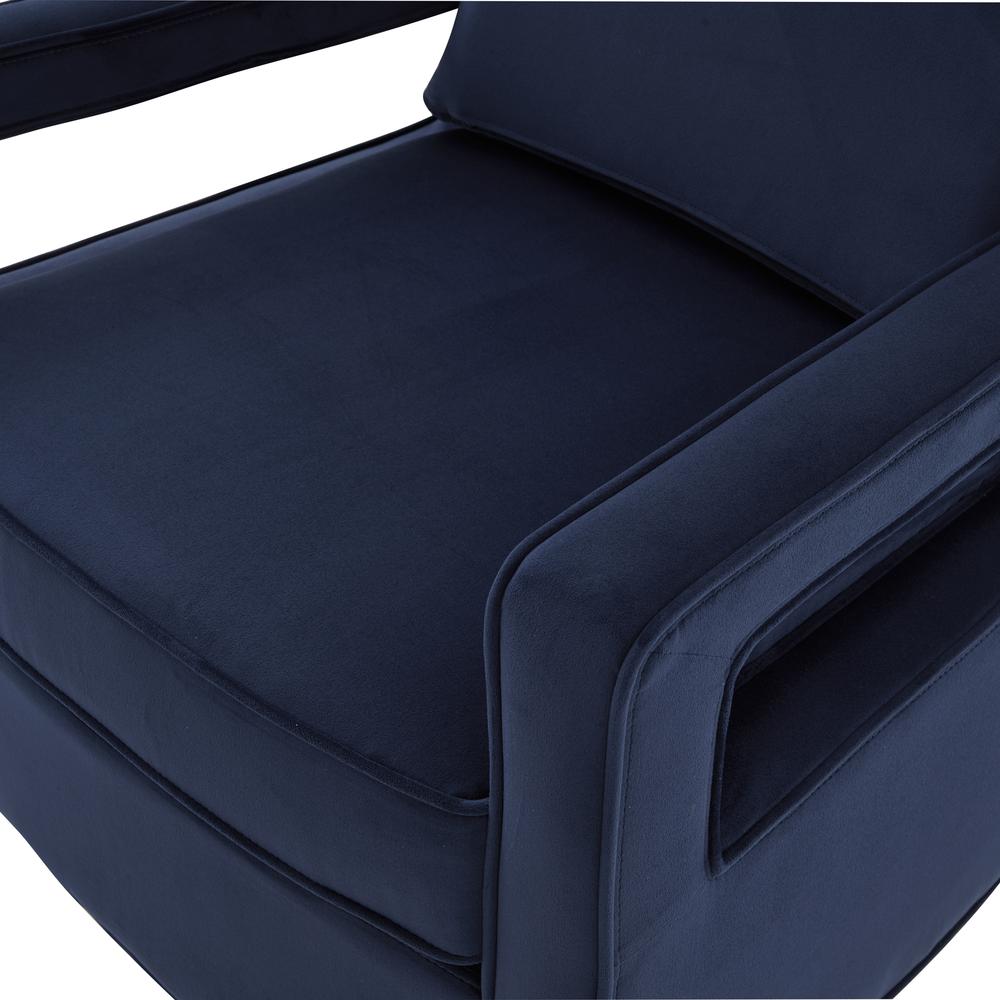 Questa Navy Blue Velvet Accent Arm Chair. Picture 4
