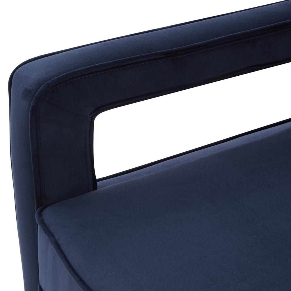 Questa Navy Blue Velvet Accent Arm Chair. Picture 5
