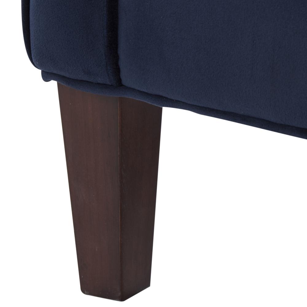 Questa Navy Blue Velvet Accent Arm Chair. Picture 12