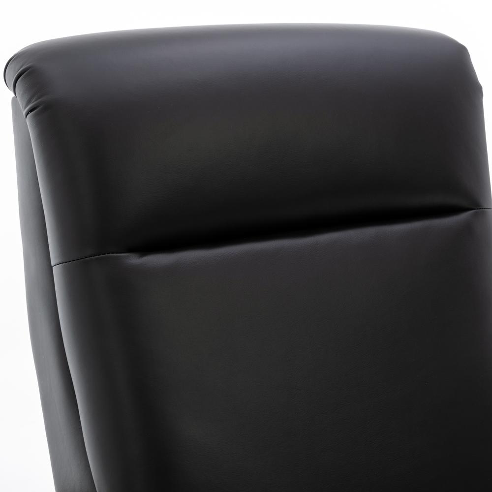 Fairview Leather Wood Arm Push Back Recliner - Black. Picture 4