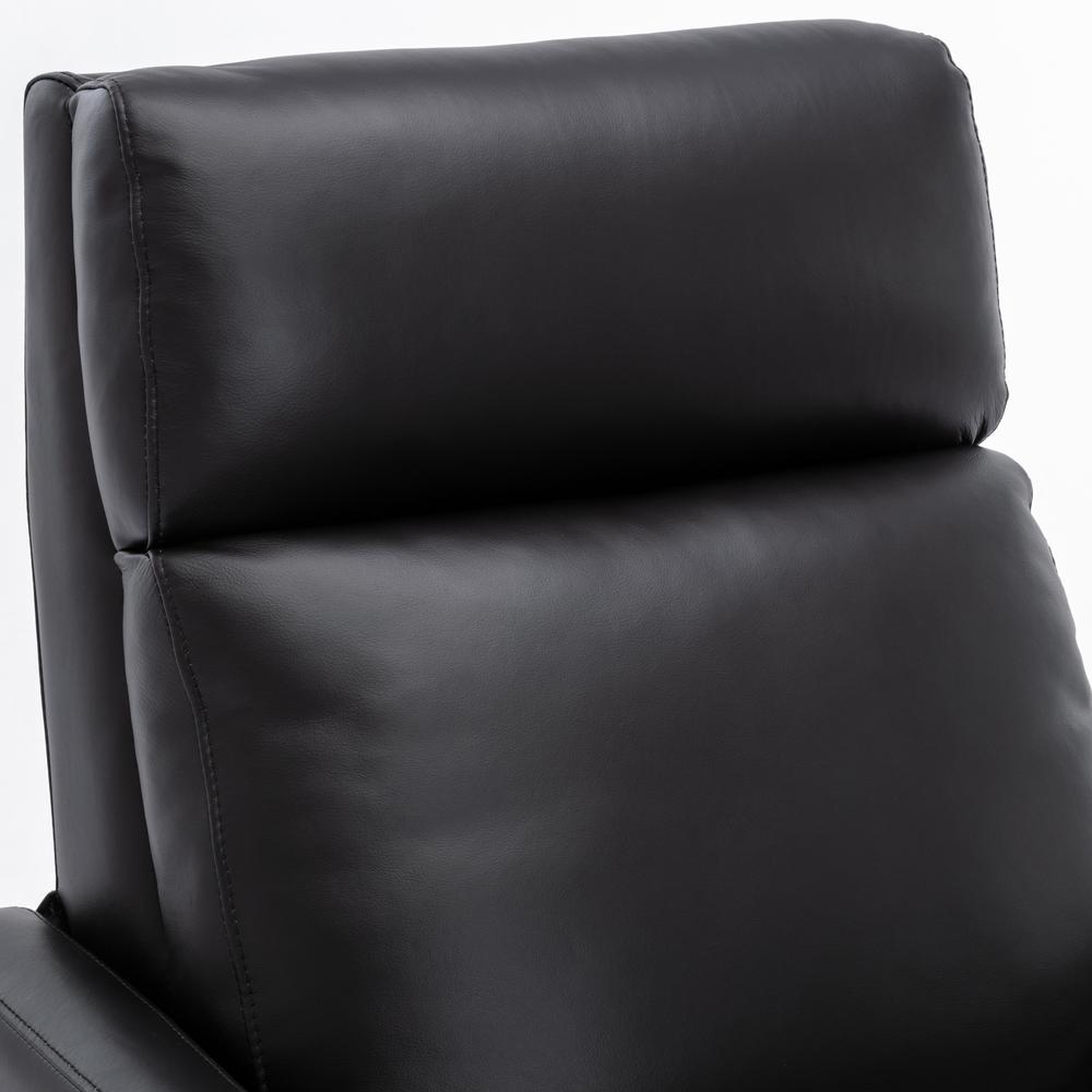 Reed Leather Push Back Recliner - Black. Picture 7