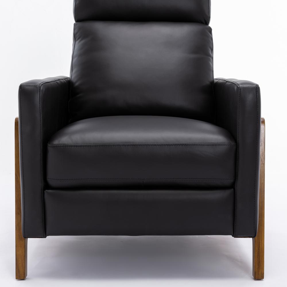 Reed Leather Push Back Recliner - Black. Picture 8