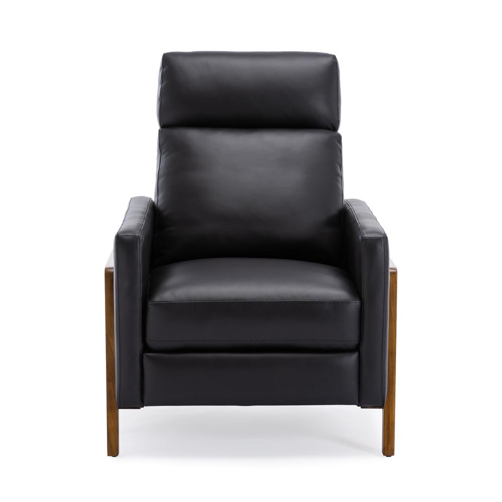 Reed Leather Push Back Recliner - Black. Picture 12