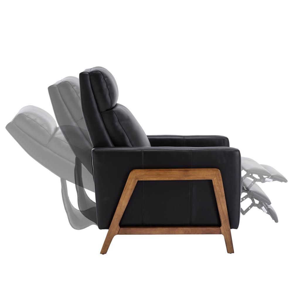 Reed Leather Push Back Recliner - Black. Picture 13
