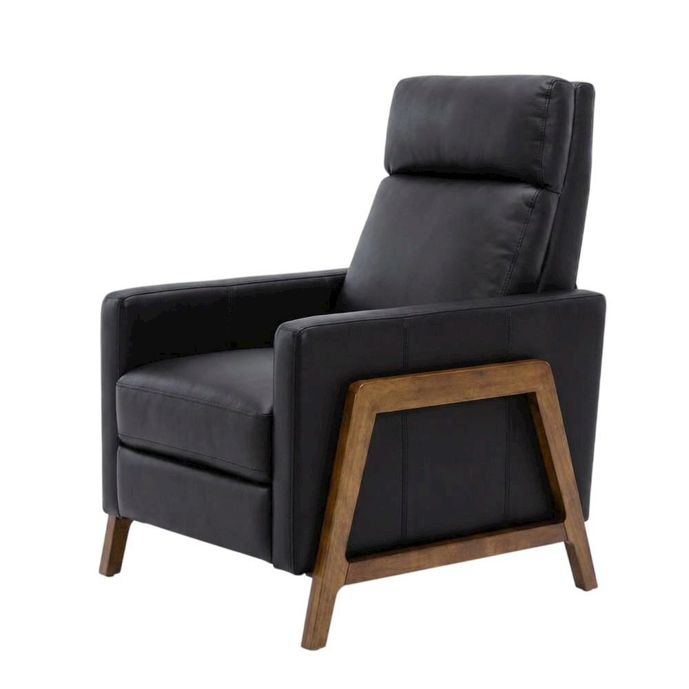 Top Grain Leather Push Back Recliner Chair with Hardwood Frame for Living Room. Picture 3
