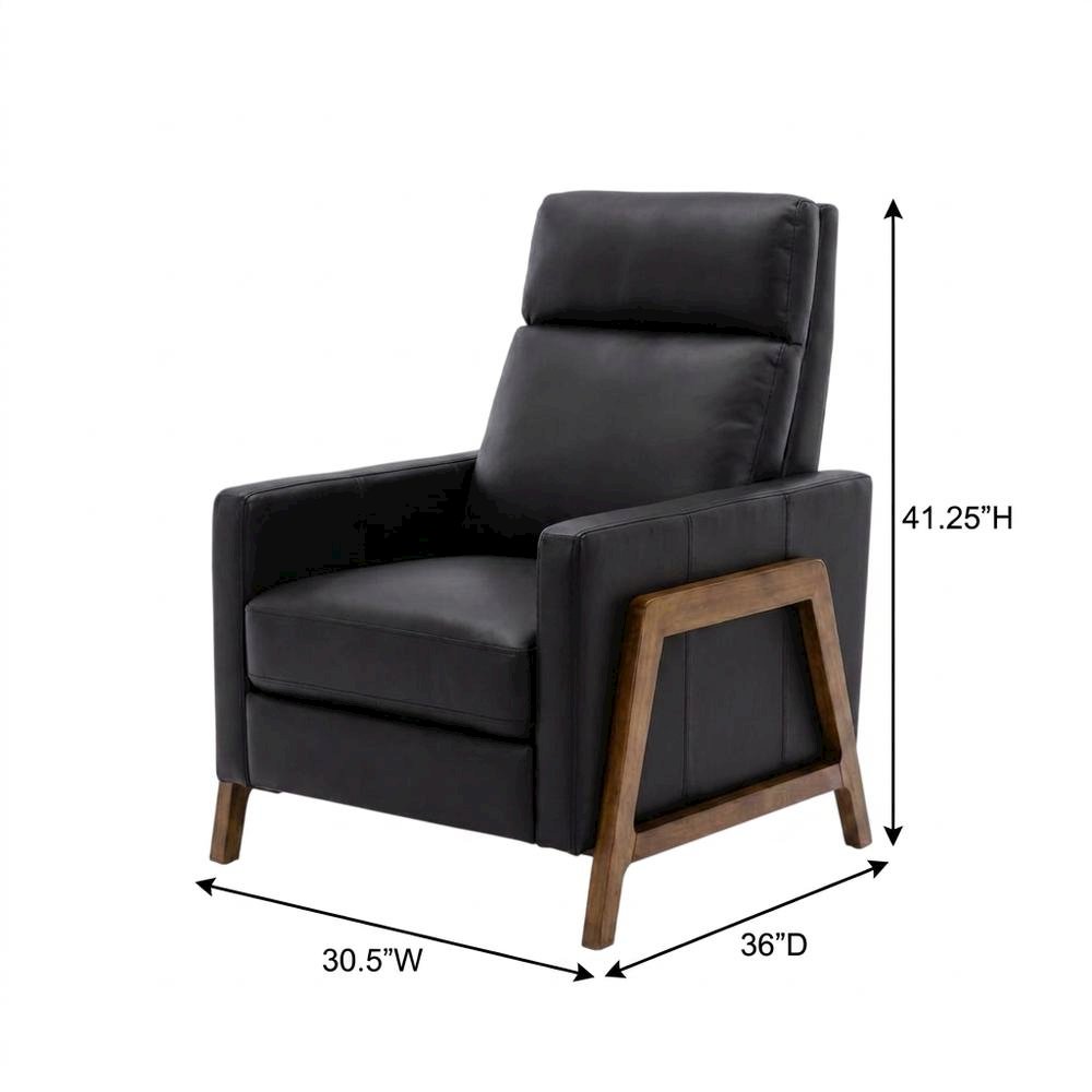 Top Grain Leather Push Back Recliner Chair with Hardwood Frame for Living Room. Picture 5