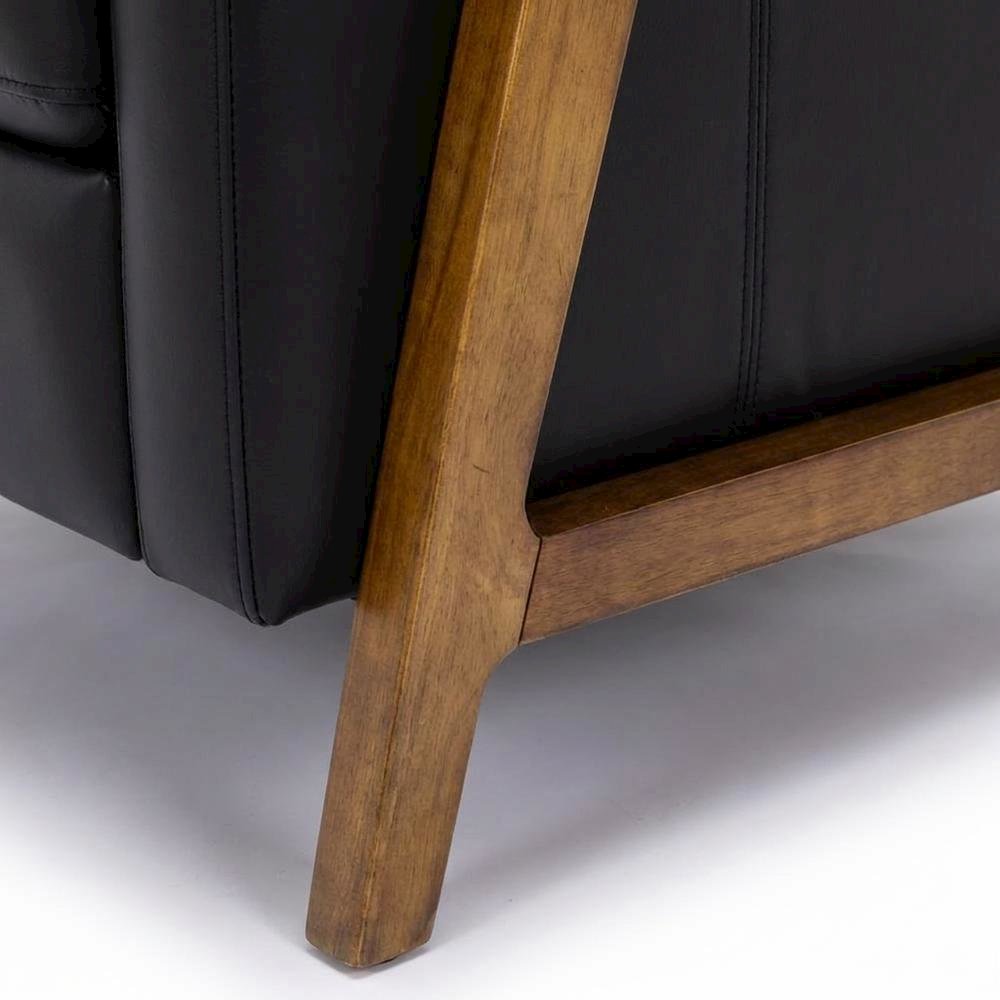 Top Grain Leather Push Back Recliner Chair with Hardwood Frame for Living Room. Picture 7