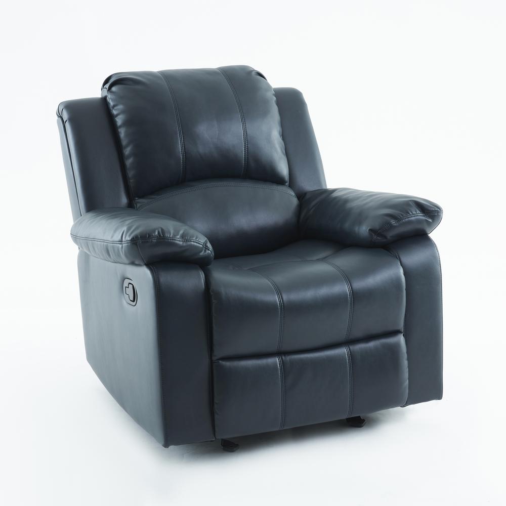 Clifton Midnight Blue Leather Gel Glider Rocker Recliner. Picture 2